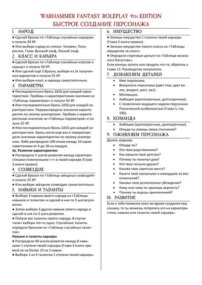 Обложка: Быстрое создание персонажа